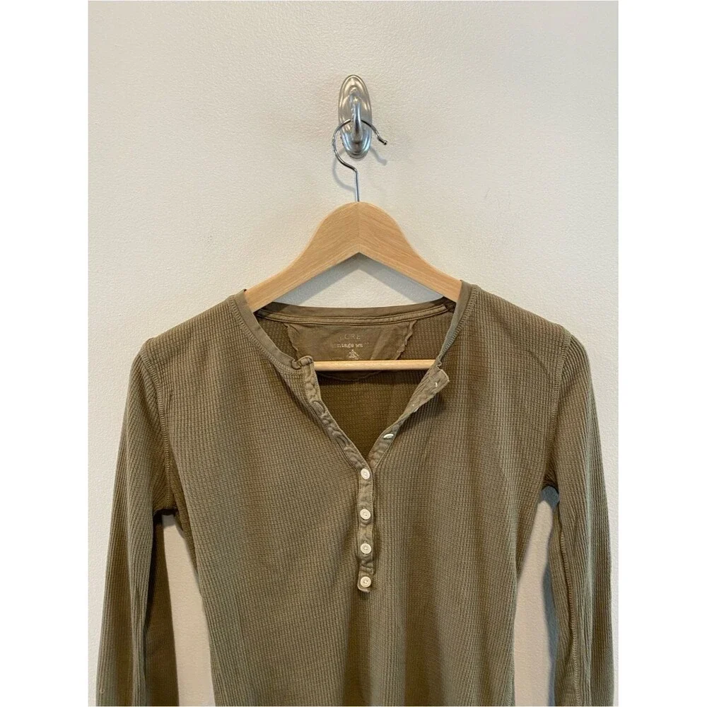 J. Crew womens Y2K Henley thermal waffle size small fairy grunge 2000s